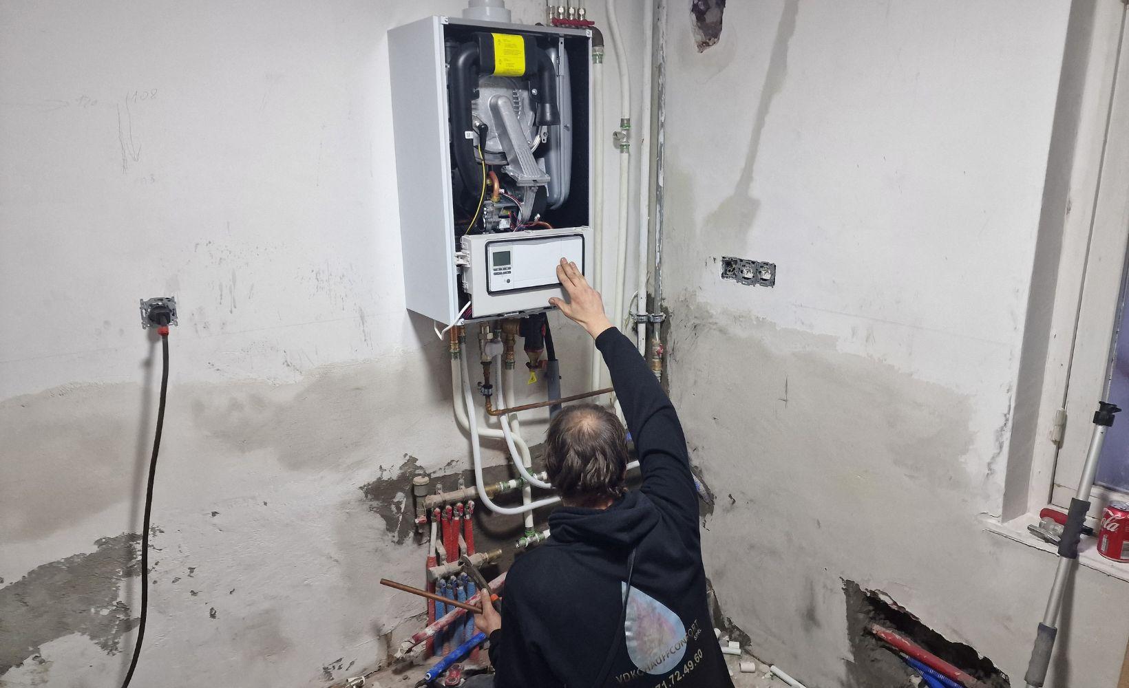 Installation de chaudiere vaillant condensation avec vdk 1
